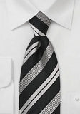 Cravata barbati elegantă, dungată, în culoarea negru și gri deschis 148X8.5 CM