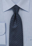 Cravata barbati matase italiana negru structura-Blue-Cravate Online