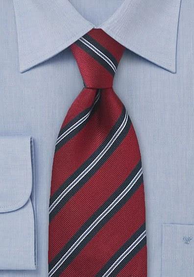 Cravată barbati regimentală cireș roșu 148X8.5 cm--Cravate Online