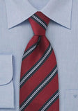 Cravată barbati regimentală cireș roșu 148X8.5 cm
