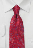 Cravata barbati rosu model ornamente--Cravate Online