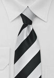 Cravata benzi alb negru--Cravate Online