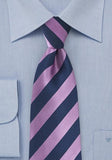 Cravata bleumarin in dungi mov--Cravate Online