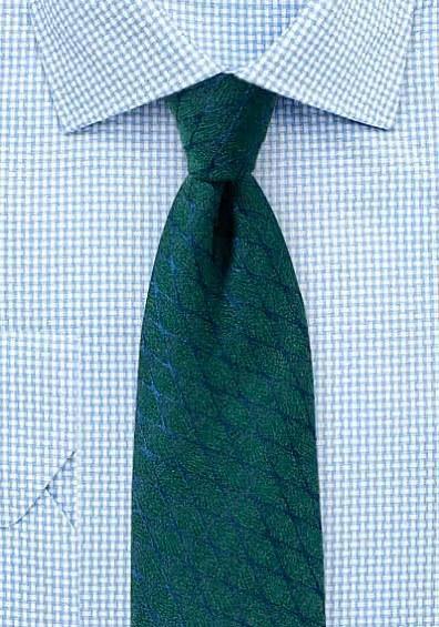 Cravata bleumarin și verde închis cu lână-Green-Cravate Online