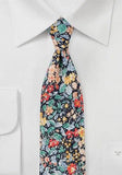 Cravata bluemarin florala-Black-Cravate Online