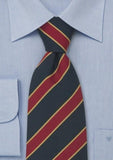 Cravata bristol grafit albastru, rosu - auriu