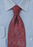 Cravata brodata albastru regal cu motive florale-Red-Cravate Online