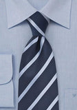 Cravata business cu model de dungi bleu marine--Cravate Online