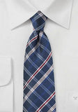 Cravata carouri bleumarin slim
