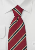 Cravata clasic britanica Cambridge Rosu, gold-bluemarin--Cravate Online