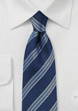 Cravată clasică albastra cu dungi bleumarin
