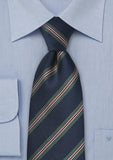 Cravata clasica regimentala bleumarin