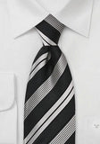 Cravata CREM cu linii alb-black-Cravate Online