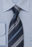 Cravata cu Dungi Albastre Albastre 160 cm--Cravate Online