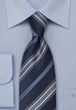 Cravata cu Dungi Albastre Albe--Cravate Online