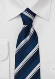 Cravata cu dungi albastre si albe160 cm--Cravate Online