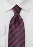 Cravata, cu Dungi, Albastre, rosu, 148 cm