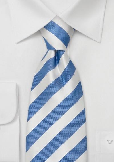 Cravata cu dungi albastru, alb--Cravate Online