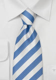 Cravata cu dungi albastru, alb