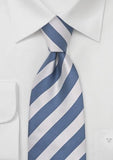 Cravata cu dungi albastru deschisi - albe