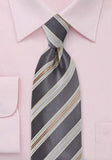 Cravata cu Dungi antracit--Cravate Online
