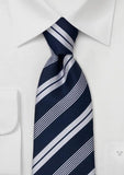 Cravata cu dungi italienesti in albastru--Cravate Online