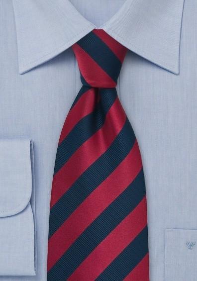 Cravata cu dungi rosii cires si bluemarin--Cravate Online
