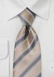 Cravata culoare sampanie din matase in dungi italian