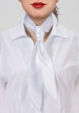 Cravata dama alb perla--Cravate Online
