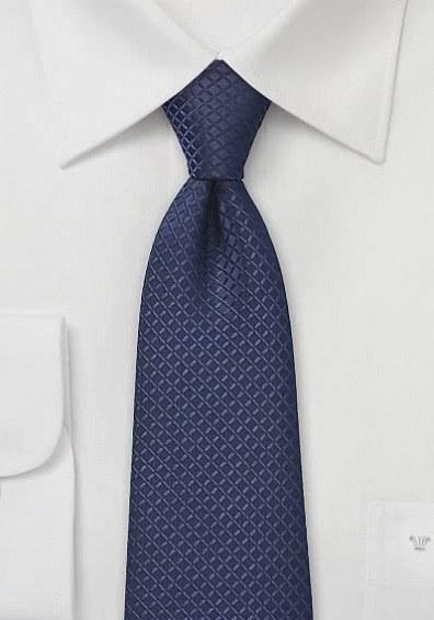 Cravată de afaceri albastru bleumarin, marimi mari--Cravate Online