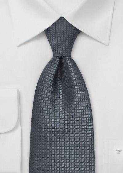 Cravata de afaceri cu suprafata in grile de gri inchis--Cravate Online