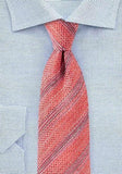 Cravata de afaceri dungi roz coral--Cravate Online