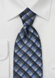 Cravata de afaceri navyblue in carouri--Cravate Online