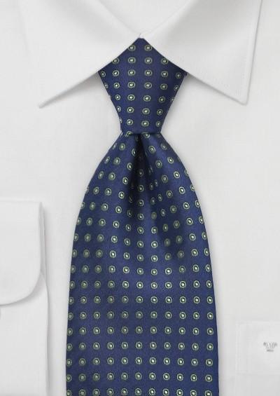 Cravata de birou albastra cu modele de cercuri--Cravate Online