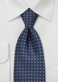 Cravata de birou albastra cu modele de cercuri, picouri argintii, de Barbati