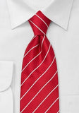 Cravată de birou lungă cu dungi albe--Cravate Online