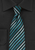 Cravată de birou lungă cu dungi colorate--Cravate Online