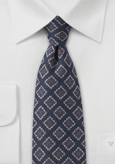 Cravata de lana cu romburi 148X8.5 cm--Cravate Online