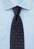 Cravată de lână pentru bărbați antracit pătrat--Cravate Online