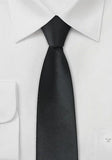Cravată de mătase îngustă în negru--Cravate Online