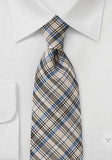 Cravata de stil carouri crem albastru