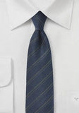 Cravata de vamzari lână cu dungi verde brad pe albastru bleumarin  Salesman