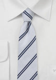 Cravata din bumbac pe gri bleumarin perla--Cravate Online