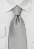 Cravata din satin argintiu lucios--Cravate Online