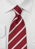 Cravata diplomatic rosie cu dungi albe--Cravate Online