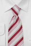 Cravata dungata, alb, cires-roz--Cravate Online