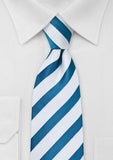 Cravata dungi alb albastru