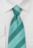 Cravata dungi alb verde--Cravate Online