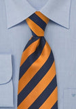 Cravata dungi design cupru bleumarin