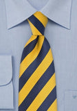 Cravata dungi galben bleumarin